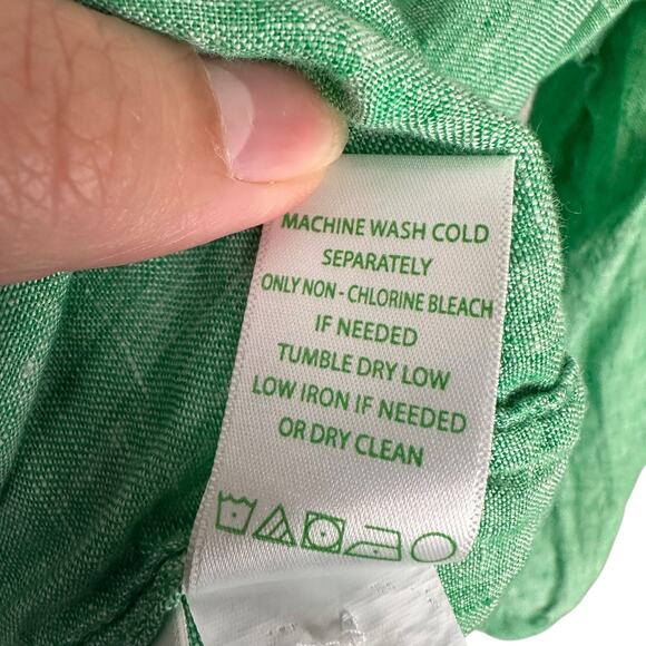 Lilly Pulitzer Sea View Button Down Breezy Linen Top Spearmint Green Size XXL - Picture 13 of 14